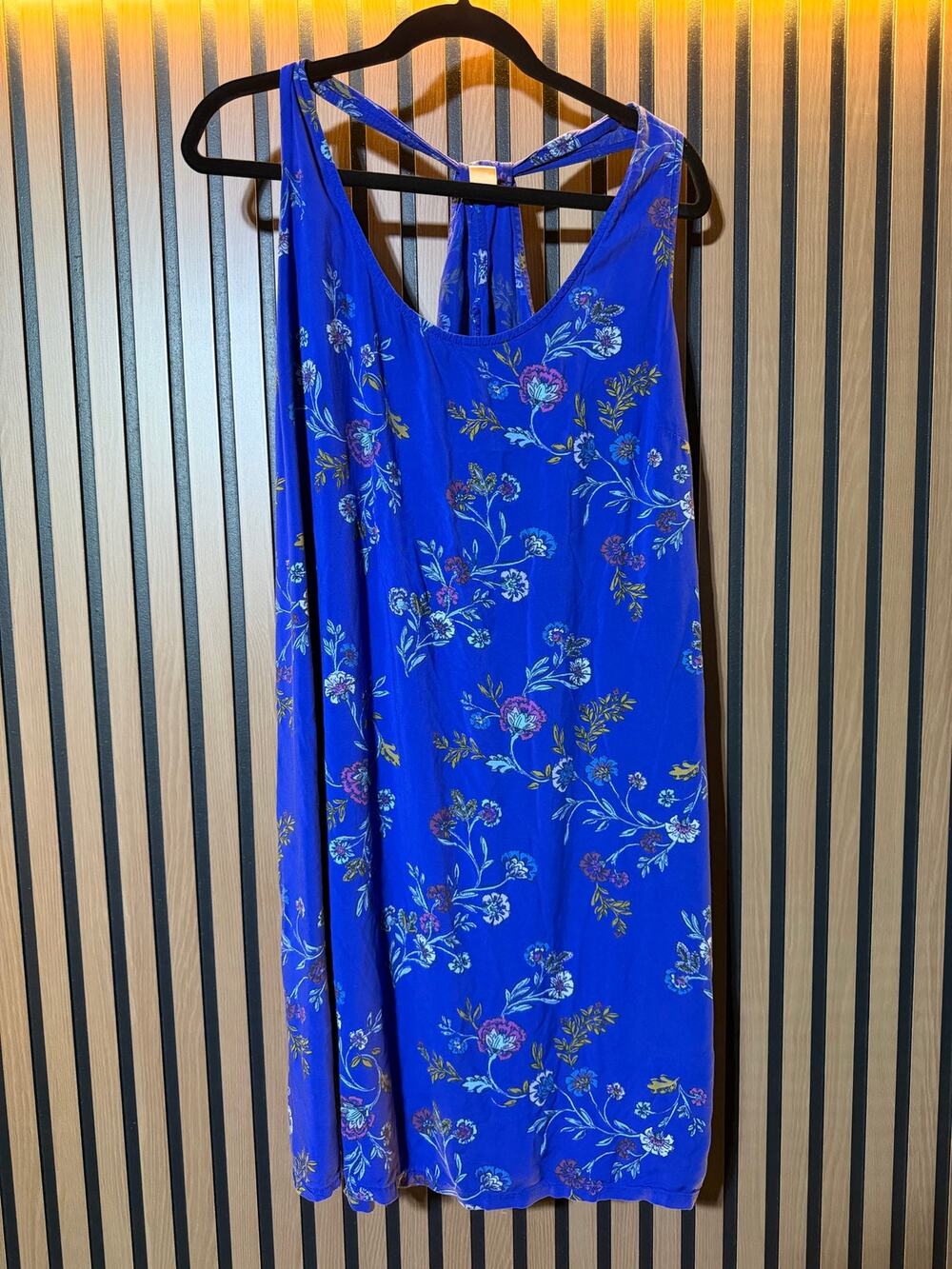 Old Navy Women's XL Blue Floral Sleeveless Shift Dress Strappy Back